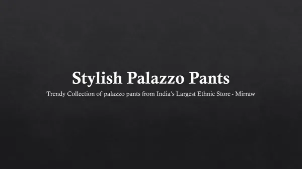 Designer Palazzo Pants for Summer 2016