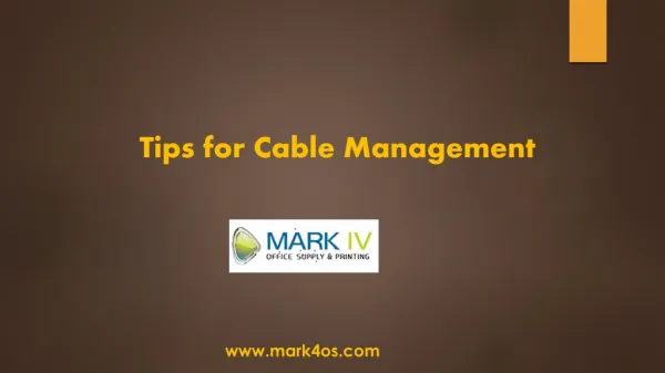 Know The Useful Tips For Cable Management