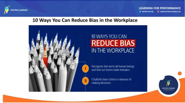 10 Ways You Can Reduce Bias in the Workplace - InfoPro Learning