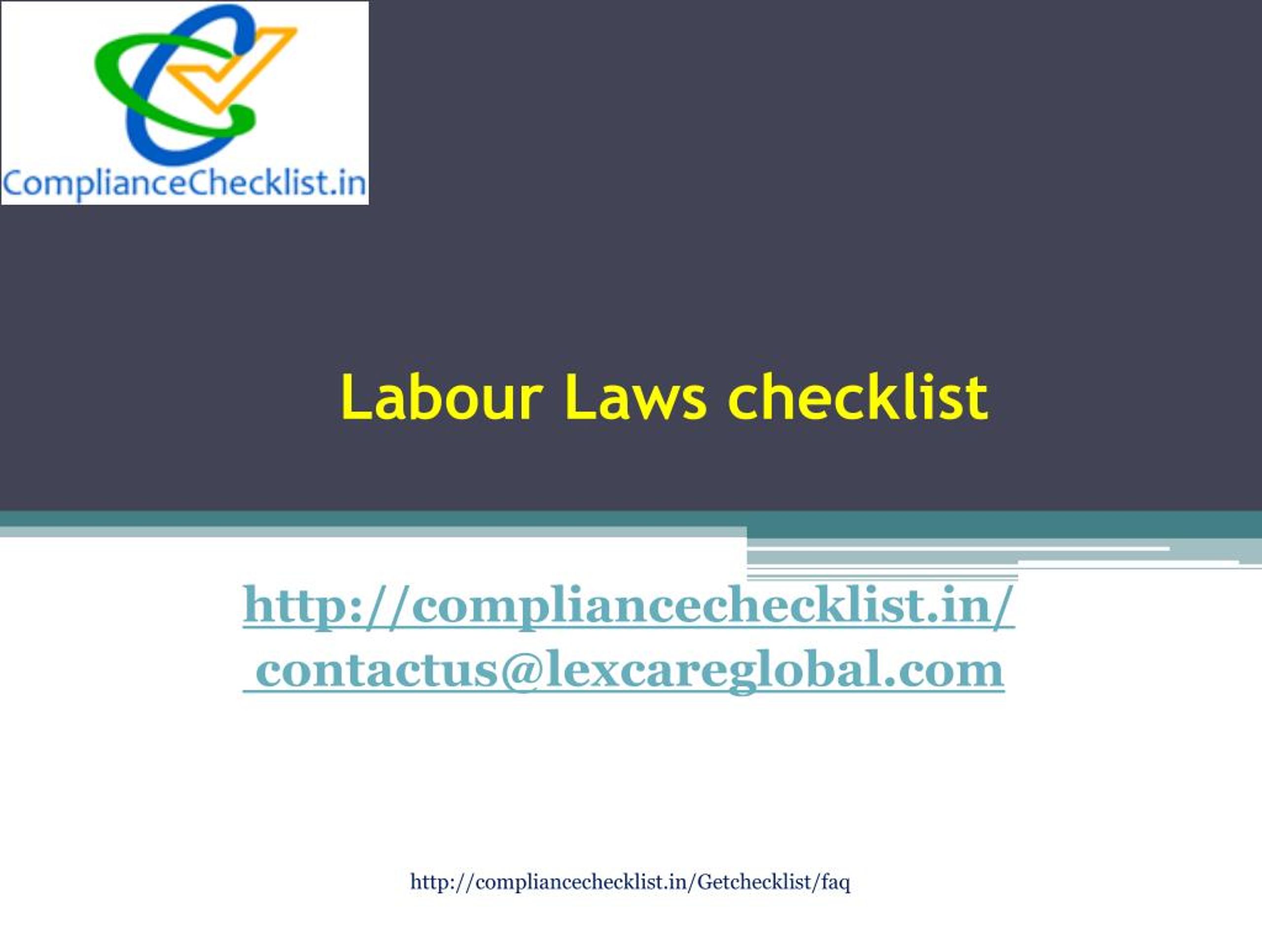 PPT - Labour Laws checklist PowerPoint Presentation, free download - ID ...