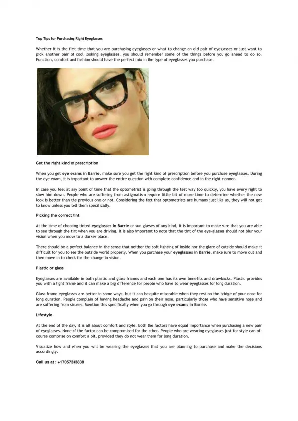 Top Tips for Purchasing Right Eyeglasses