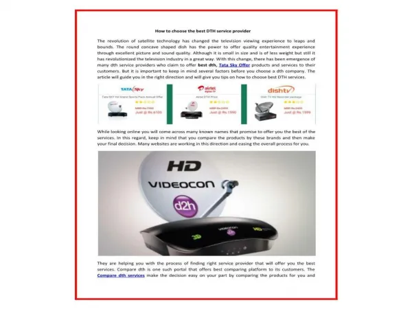 Buy New Connection of Videocon d2h, Dish TV, Tata Sky at Competitive prices