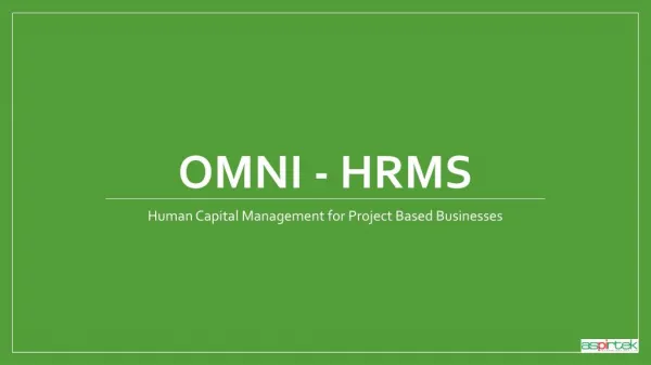 Human Capital Management for Project Based Businesses
