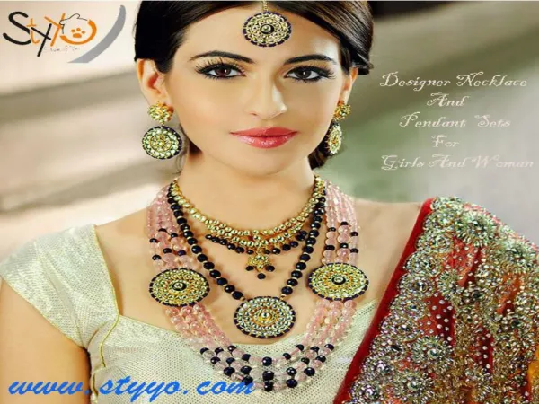 Get Online Semi Precious Beads Necklace, Pendant Set at Styyo.com