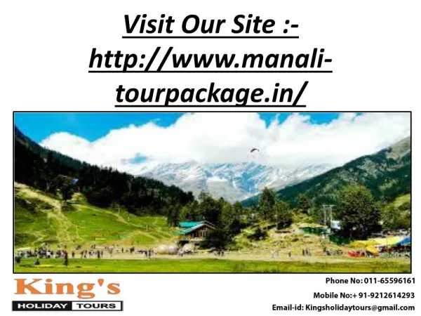 tour packages to manali