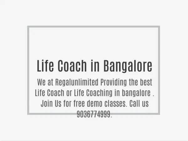 Life Coach in Bangalore