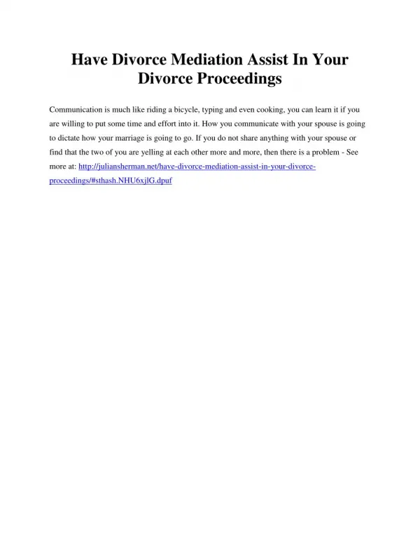 Have Divorce Mediation Assist In Your Divorce Proceedings