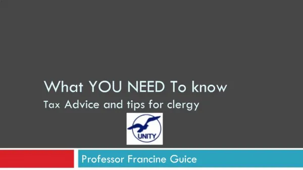 What YOU NEED To know Tax Advice and tips for clergy
