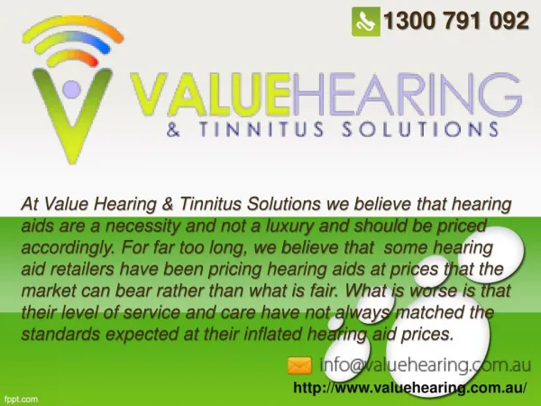 Value Hearing and Tinnitus Solution