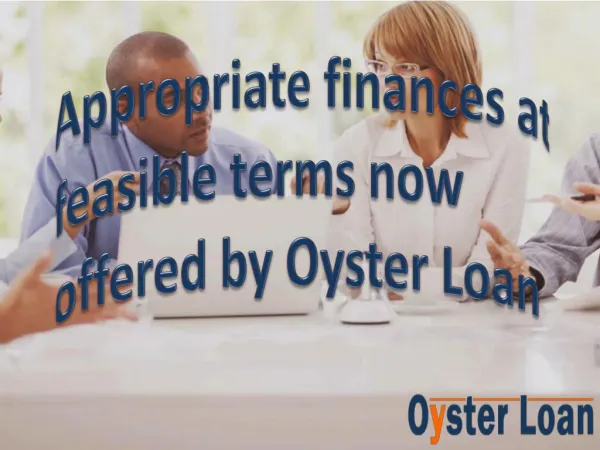 Oyster Loan – multiple loan alternatives at feasible terms