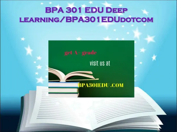 BPA 301 EDU Deep learning/bpa301edudotcom