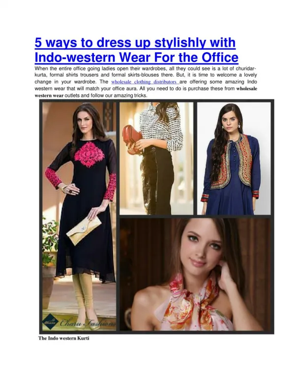 5 ways to dress up stylishly with Indo-western Wear For the Office