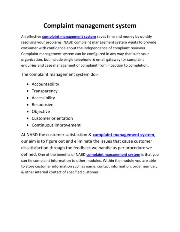 Complaint management system & software
