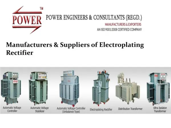 electroplating rectifier Manufacturers in India
