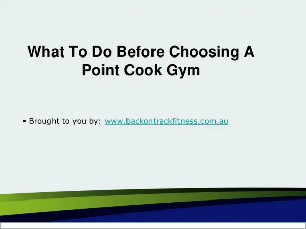 What To Do Before Choosing A Point Cook Gym