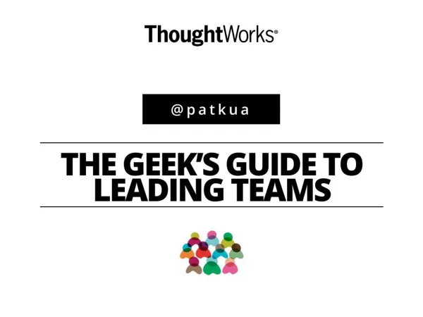 Geek's Guide to Leading Teams