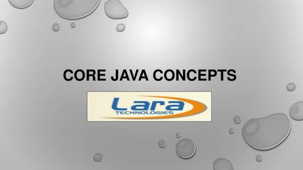 CORE JAVA CONCEPTS