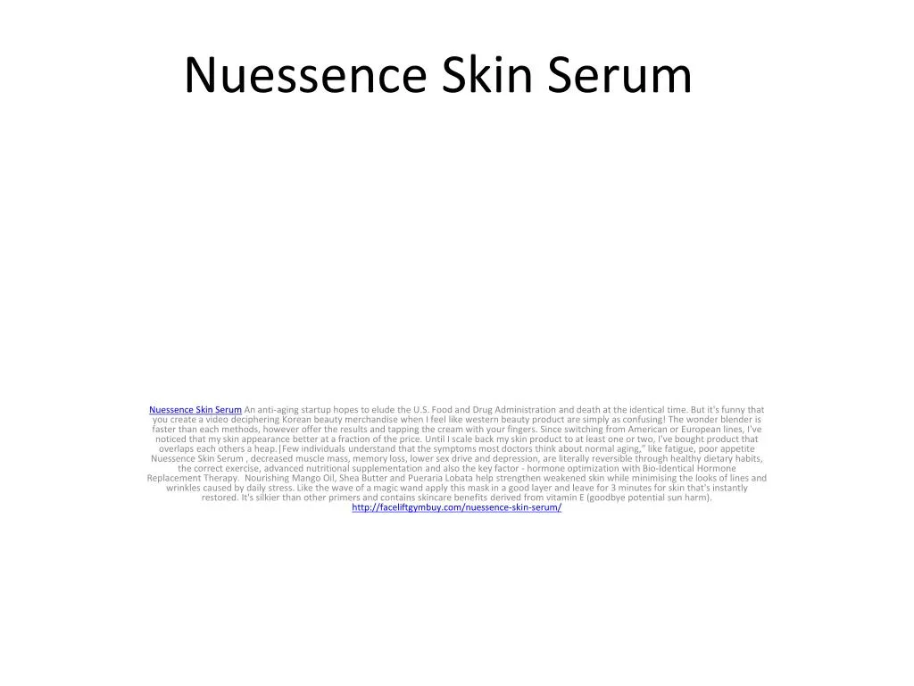 nuessence skin serum