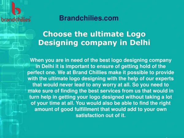 Choose the ultimate Logo Designing company in Delhi