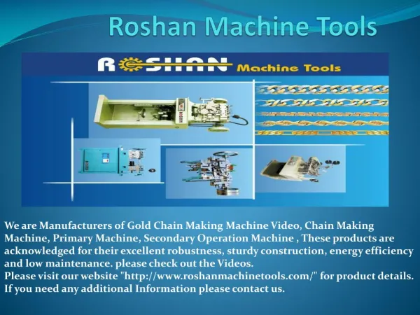 Gold Chain Making Machine Suppliers At roshanmachinetools.com