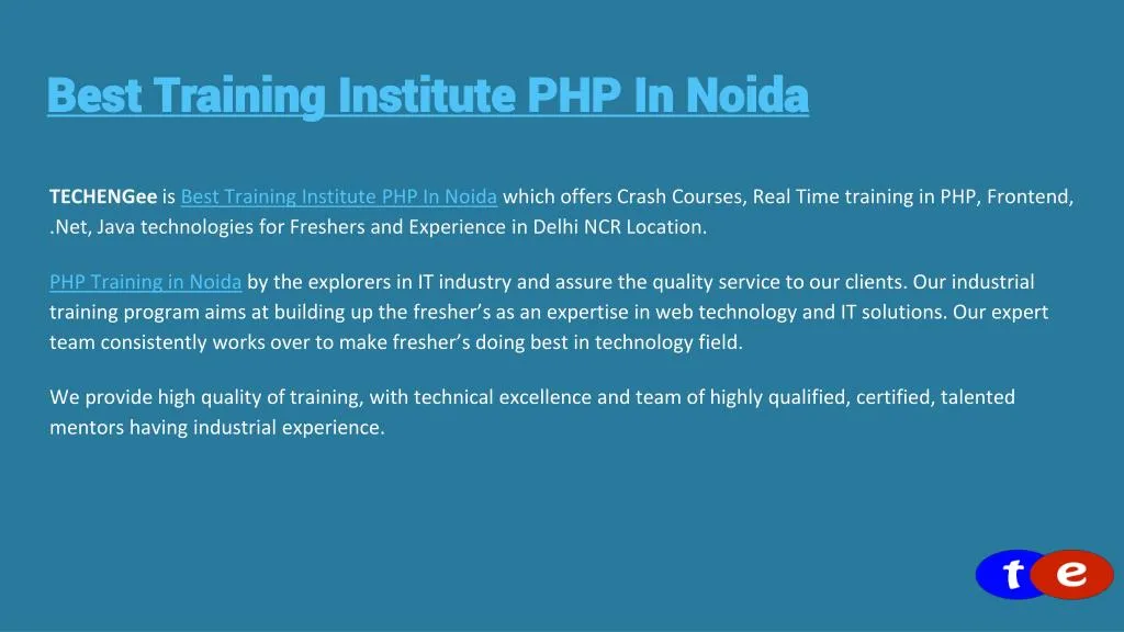 best training institute php in noida