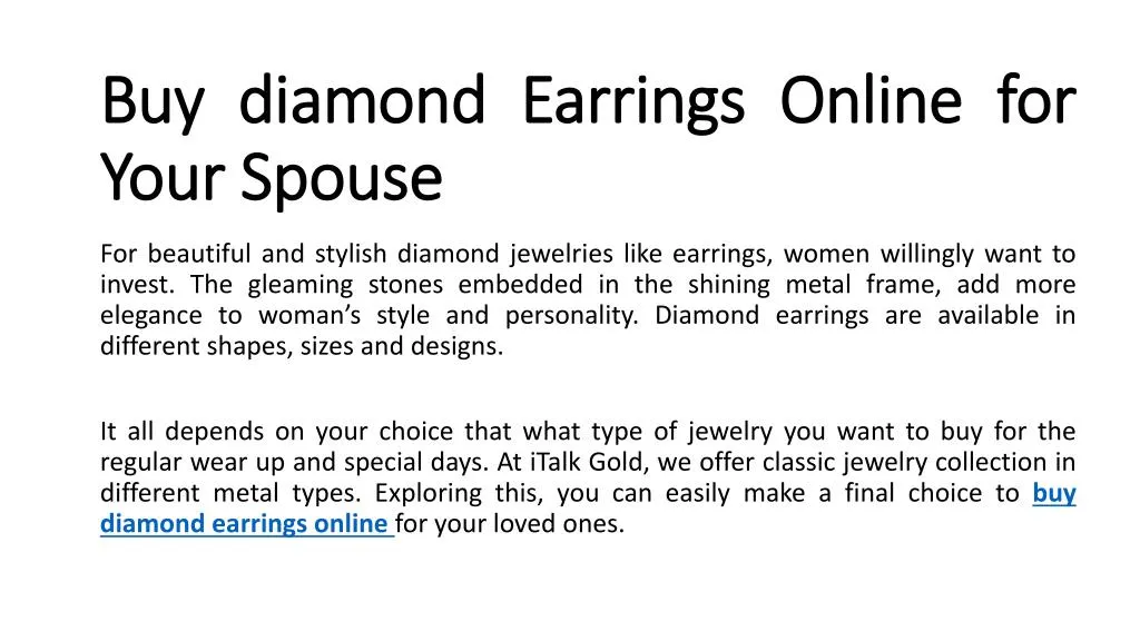 buy diamond earrings online for your spouse
