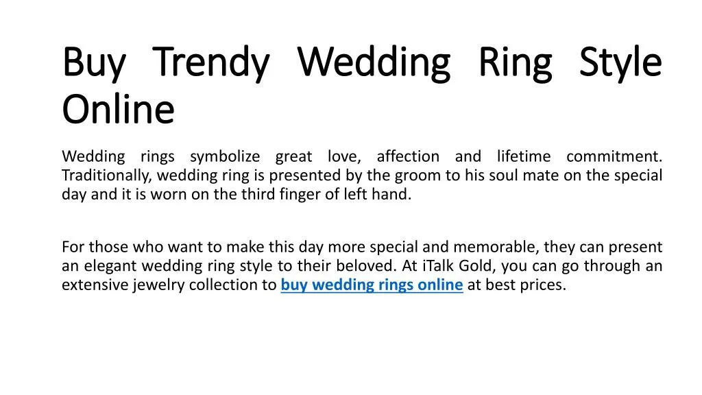 buy trendy wedding ring style online