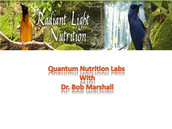 Quantum Nutrition Labs with Dr. Bob Marshall
