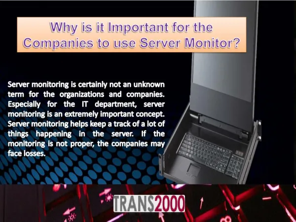 Why is it Important for the Companies to Use Server Monitor