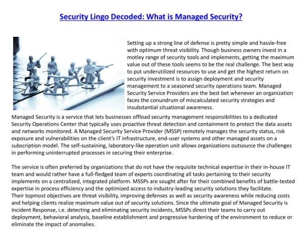 Security Lingo Decoded: What is Managed Security?