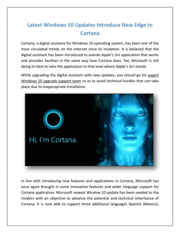 Latest Windows 10 Updates Introduce New Edge to Cortana