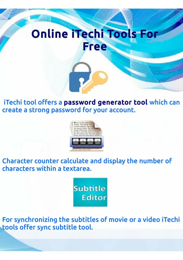 Online iTechi Tools For Free