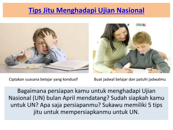 tips jitu menghadapi ujian nasional