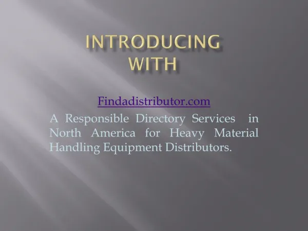 Directory for Material Handling Equipment Manufacturers