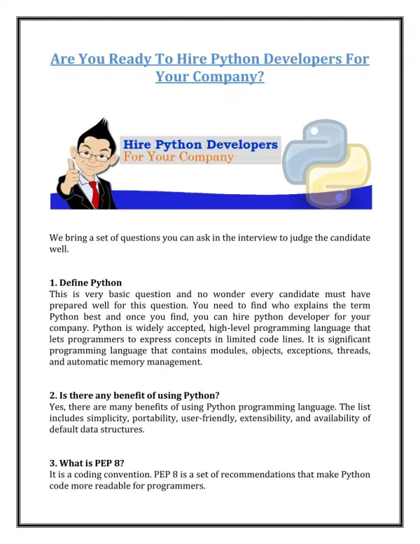 Are You Ready To Hire Python Developers for Your Company?