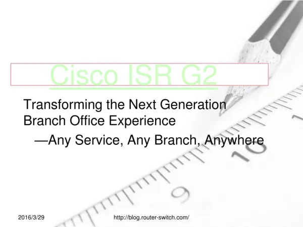 Cisco ISR G2 Overview