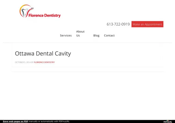 Ottawa Dental Cavity Info- Ottawa Downtown Dentist