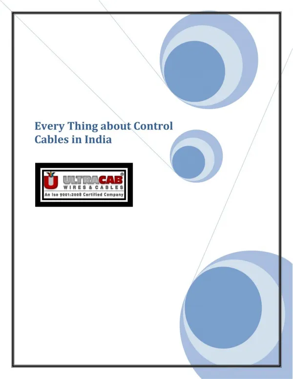 Everything About Control Cables in India and How They are Different From Power Cables