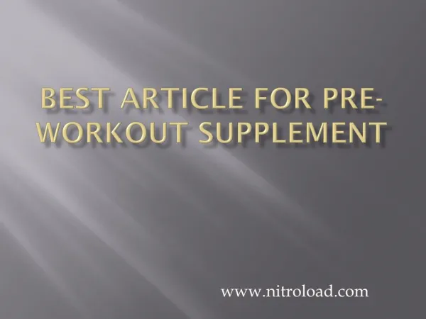 Best Articles for Pre-workout supplement for Beginners