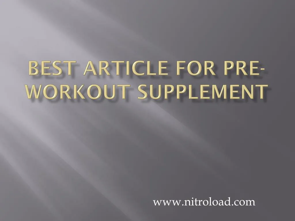 best article for pre workout supplement