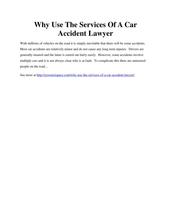 Why Use The Services Of A Car Accident Lawyer