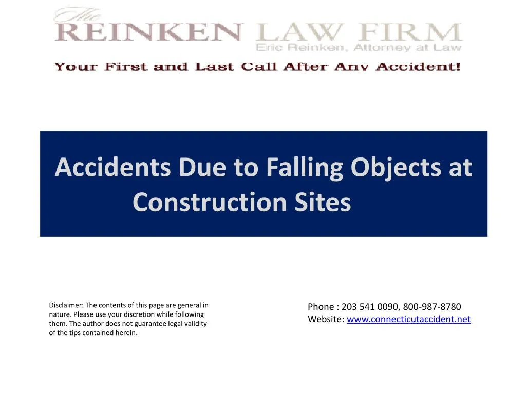 accidents due to falling objects at construction sites