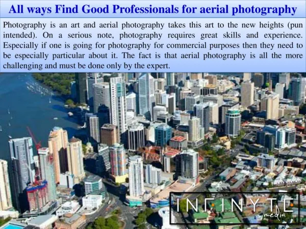All ways Find Good Professionals for aerial photography
