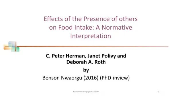 Herman, C. Peter, Deborah A. Roth, and Janet Polivy (2003), “Effects of the Presence of Others on Food Intake: A Normati