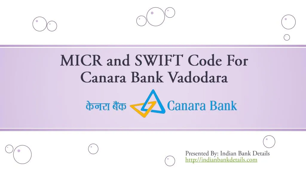 micr and swift code for canara bank vadodara