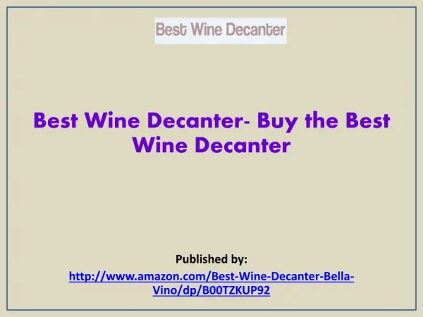 Buy the Best Wine Decanter