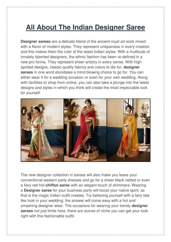 All about the indian designer