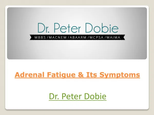 Adrenal Fatigue & Its Symptoms