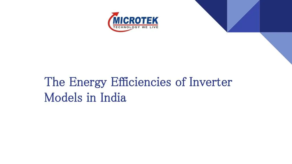 the energy efficiencies of inverter models in india