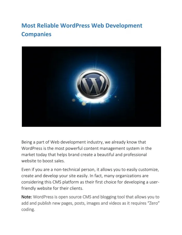 15 Most Reliable WordPress Web Development Companies